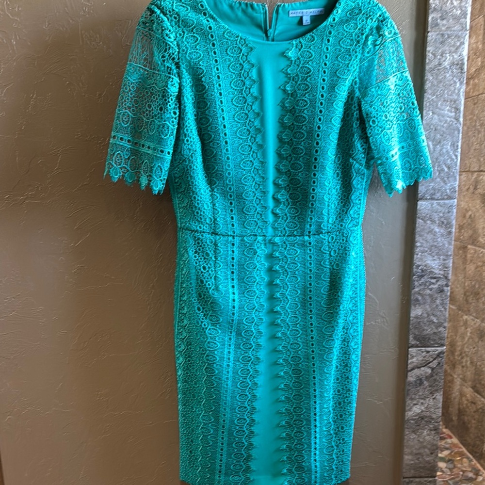 ANTONIO MELANI Green  Lace Midi Dress